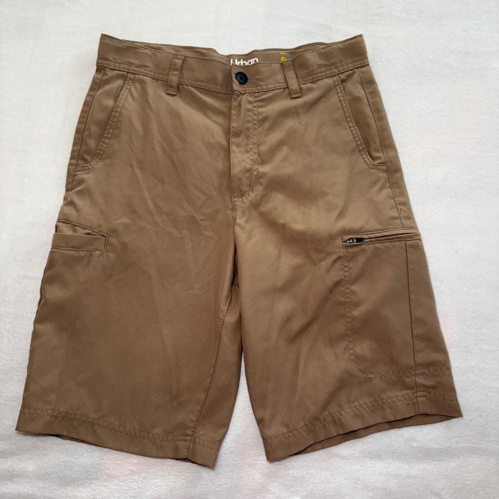Urban Pipeline Brown SuperStrong Cargo Shorts Boys Size 18 Reg Khaki Performance